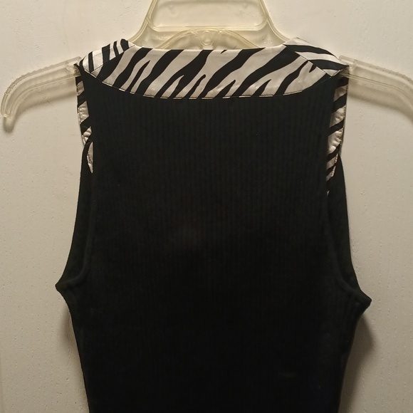 Belldini Black and White Zebra Blouse, Party, Bling - Picture 3 of 5
